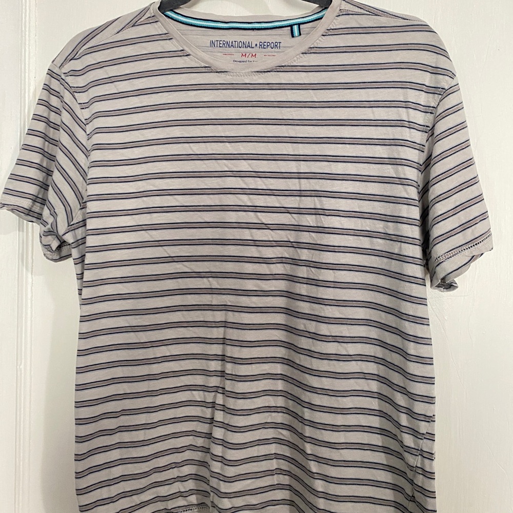 GREY STRIPED T-SHIRT